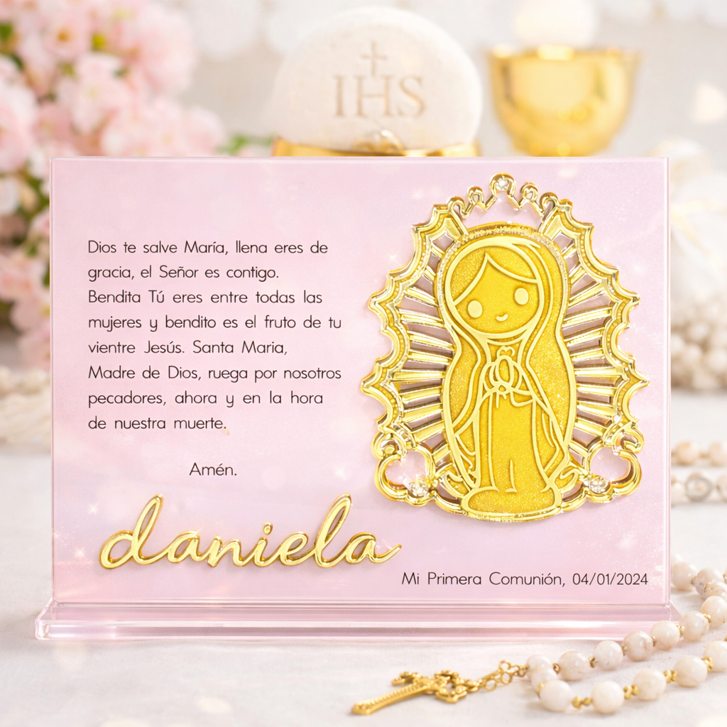 Square Mirrored Acrylic Prayer Keepsake