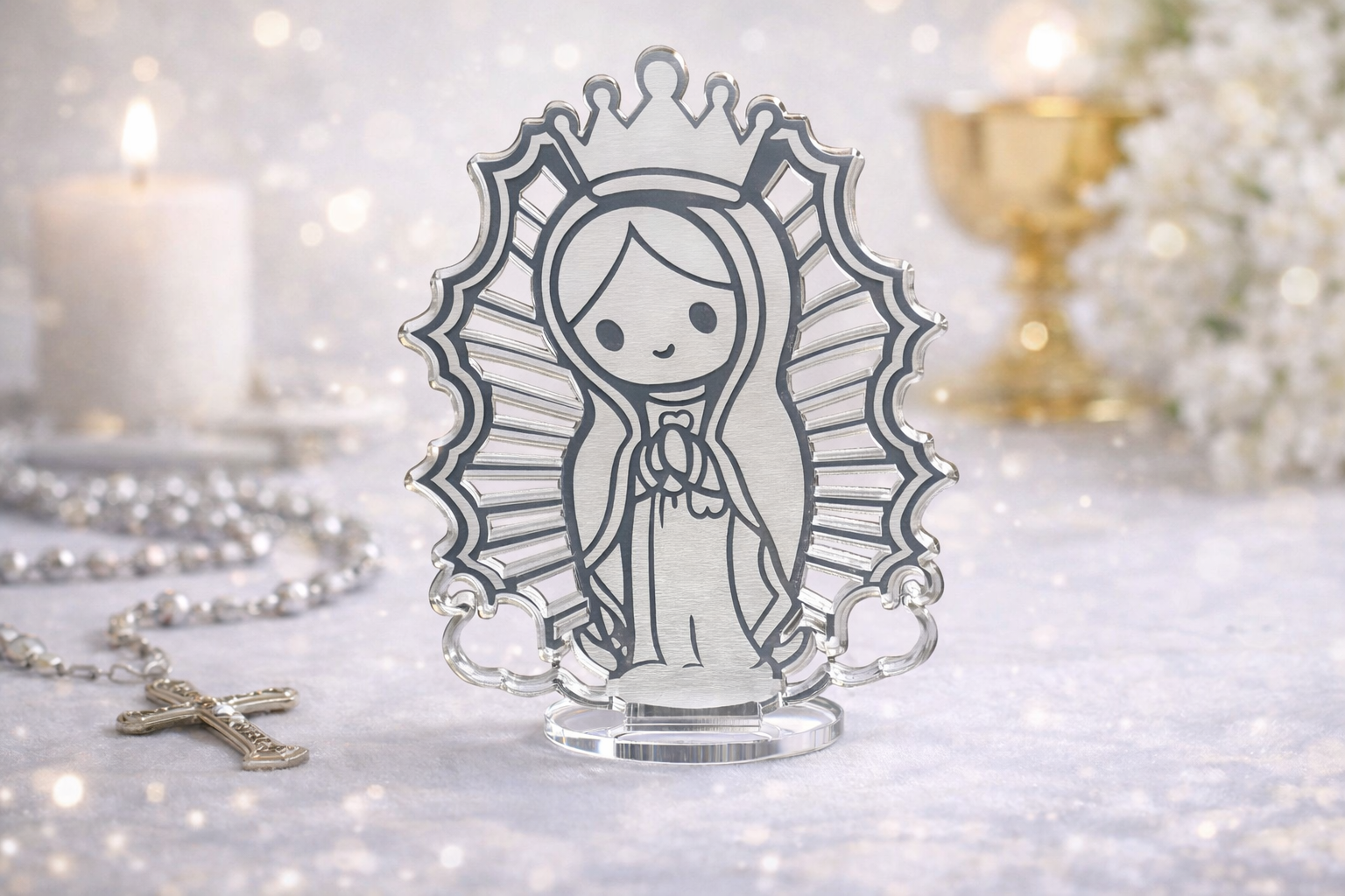 Individual Mirrored Acrylic Religious Figures