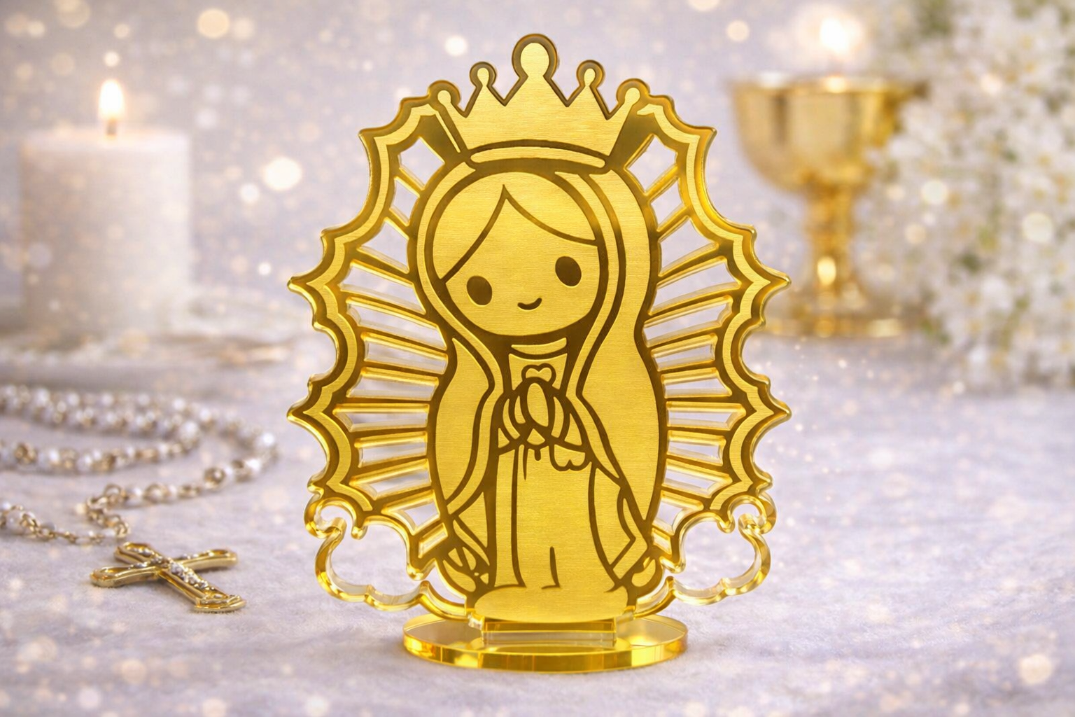 Individual Mirrored Acrylic Religious Figures