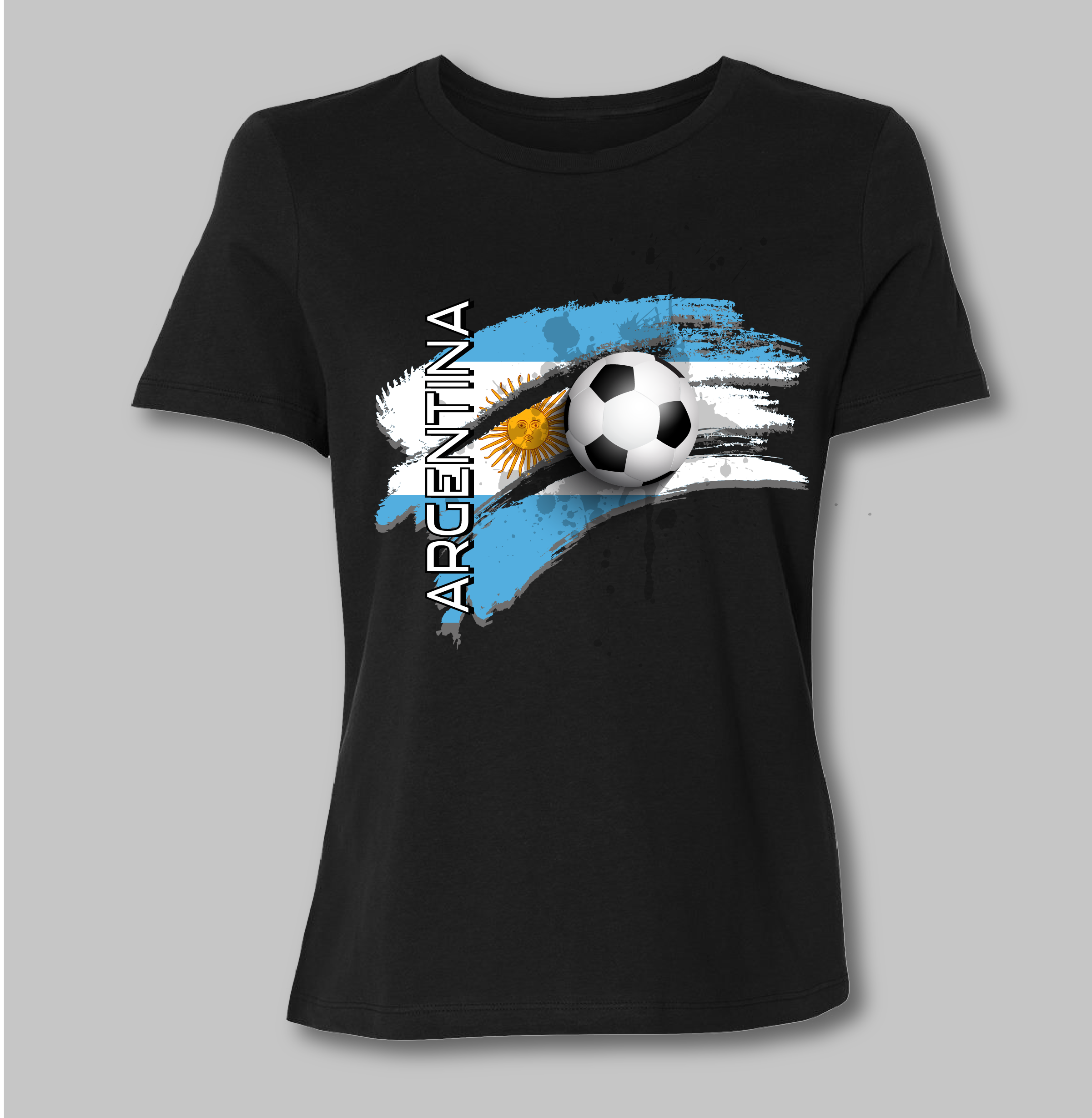 World Cup Soccer Bella Black Fit Shirt